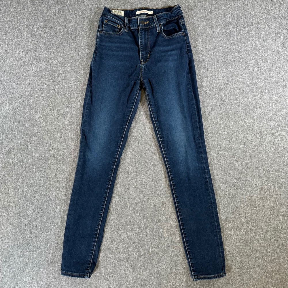 Levi's Jeans Womens 26 721 High Rise Skinny Dark Blue Stretch Denim Fair